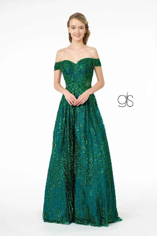 Glitter Embellished A-Line Prom Long Dress