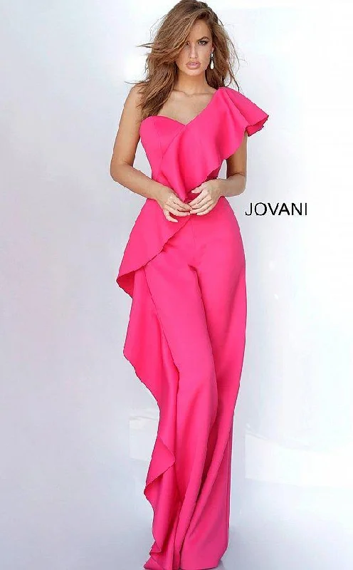 Jovani 02617 Off Shoulder Ruffle Jumpsuit