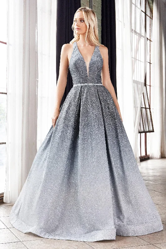 Cinderella Divine J8737 Prom Long Formal Halter Glitter Ball Gown