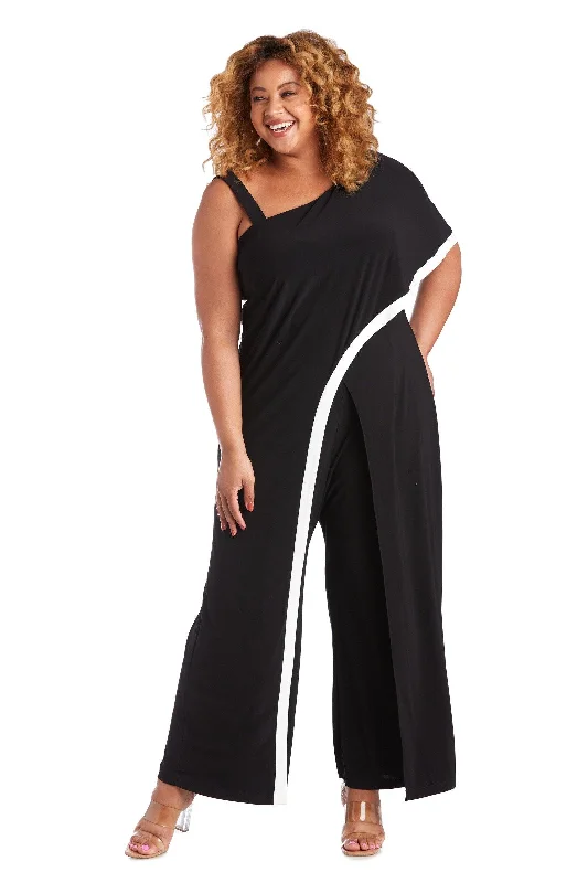 R&M Richards 7438W Plus Size One Shoulder Jumpsuit Sale