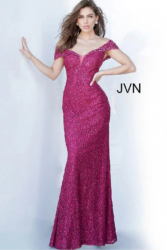 Jovani 02434 Off Shoulder Long Prom Dress