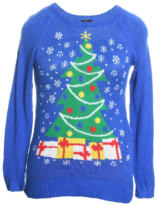 Blue Christmas Jumper - XS