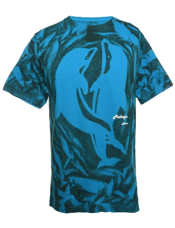 Blue Printed T-shirt - M