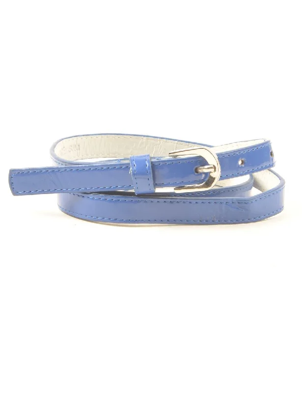 Blue Skinny Belt - L