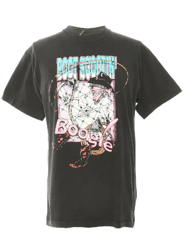 Boot Scootin' Print Black T-shirt - M