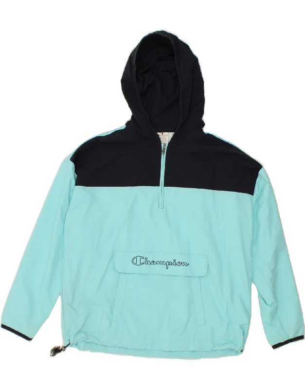 CHAMPION Womens Graphic Hooded Anorak Jacket UK 14 Medium Turquoise