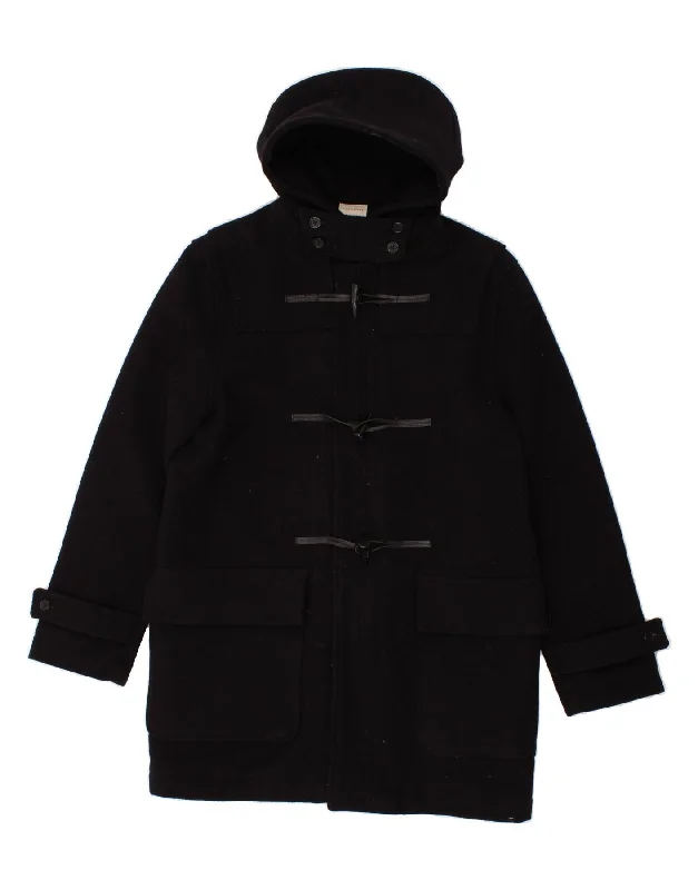 CLUB MONACO Womens Hooded Duffle Coat UK 18 XL Black Wool