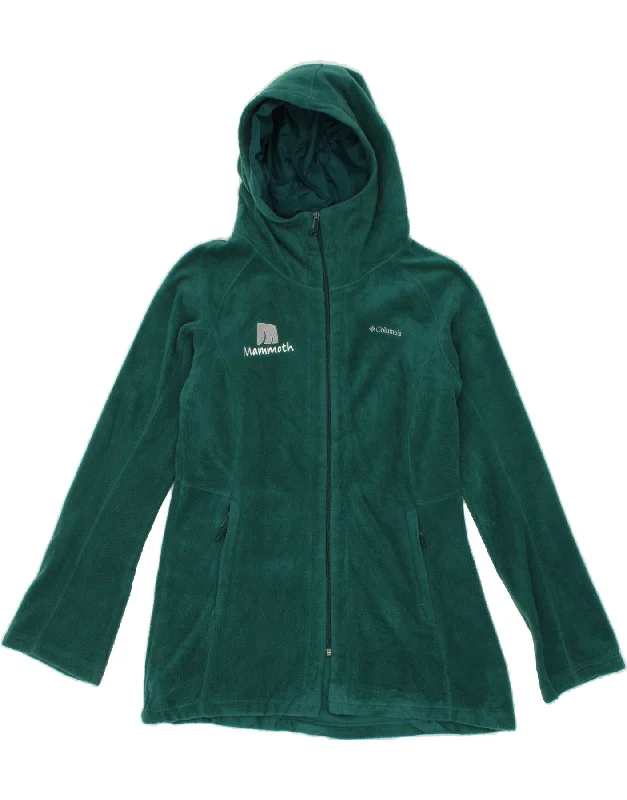 COLUMBIA Womens Hooded Fleece Jacket UK 14 Large Green Polyester