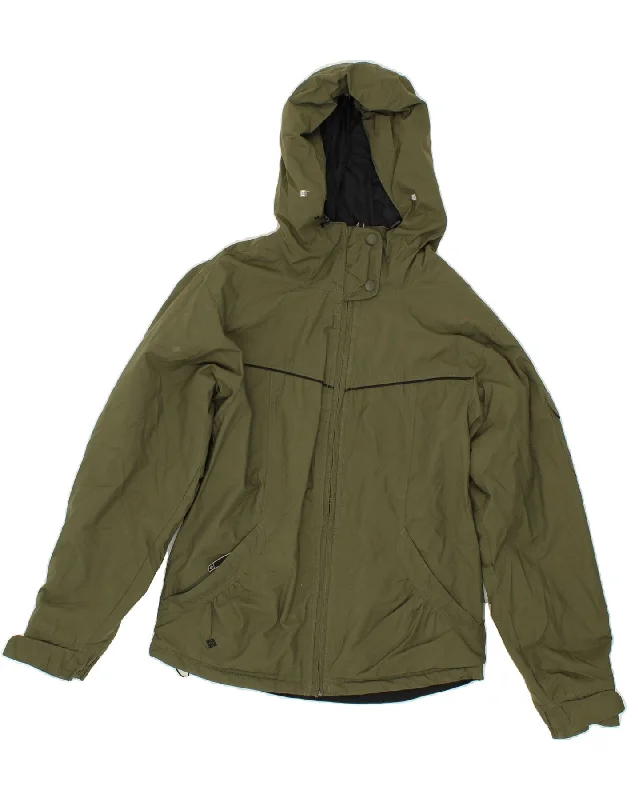 COLUMBIA Womens Hooded Windbreaker Jacket UK 10 Small Khaki Nylon