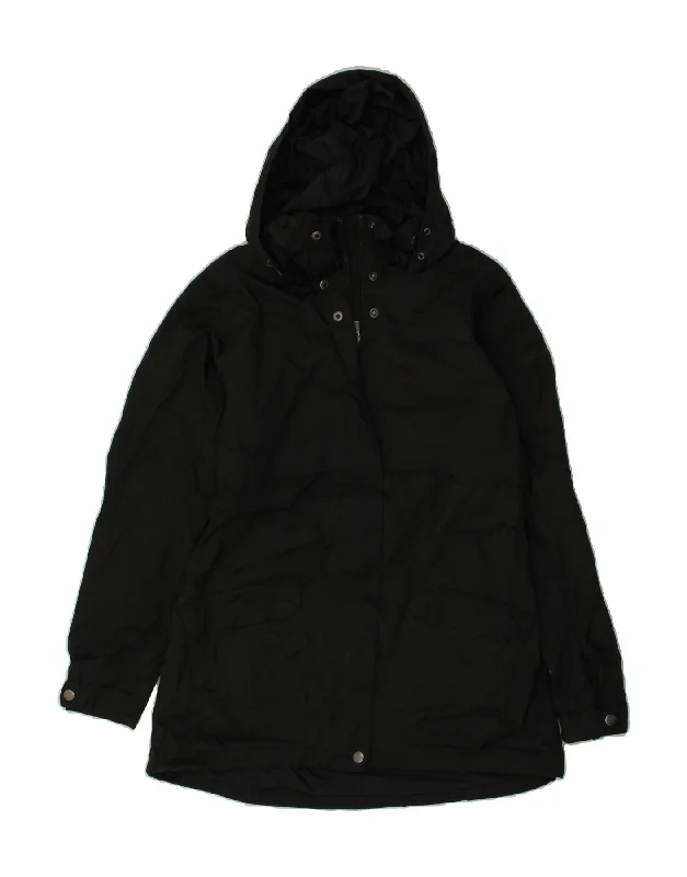 COLUMBIA Womens Hooded Windbreaker Jacket UK 14  Medium Black Polyester