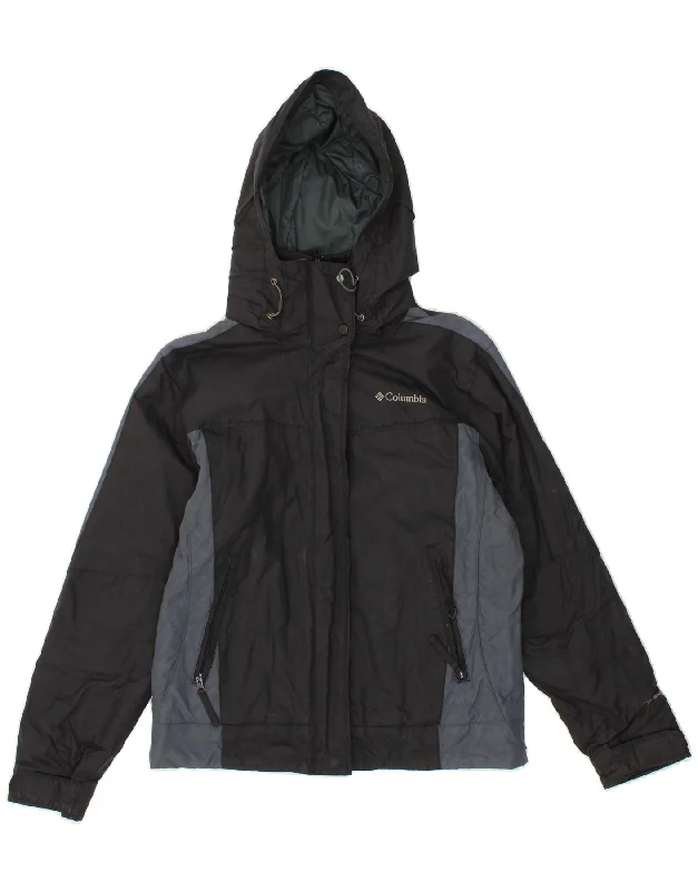 COLUMBIA Womens Omni-Shield Hooded Windbreaker Jacket UK 6 XS Black