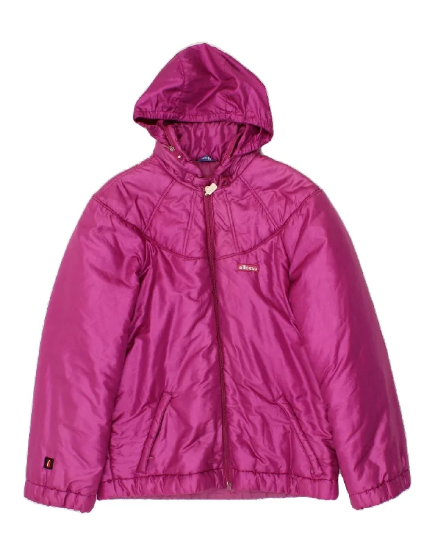 ELLESSE Womens Hooded Padded Jacket UK 14 Large Pink