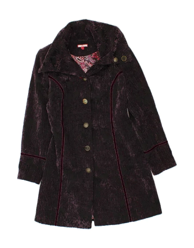 JOE BROWNS Womens Overcoat UK 12 Medium Purple Viscose