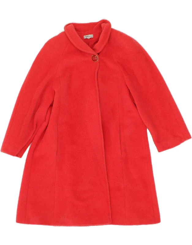 MODYVA Womens Overcoat IT 44 Medium Red Alpaca Wool