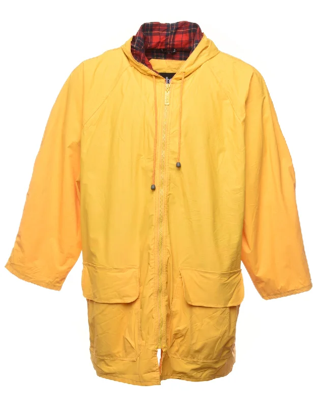 Mustard Hooded Raincoat - XL