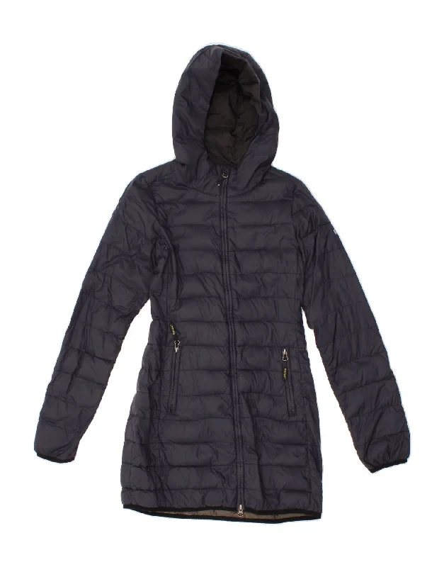 REFRIGIWEAR Womens Hooded Padded Coat UK 10 Small Navy Blue