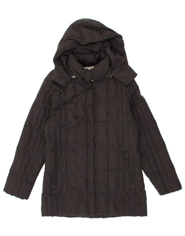 SERGIO TACCHINI Womens Hooded Padded Coat IT 46 Large Black