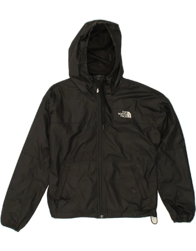 THE NORTH FACE Womens Hooded Rain Jacket UK 14 Medium Black Polyester