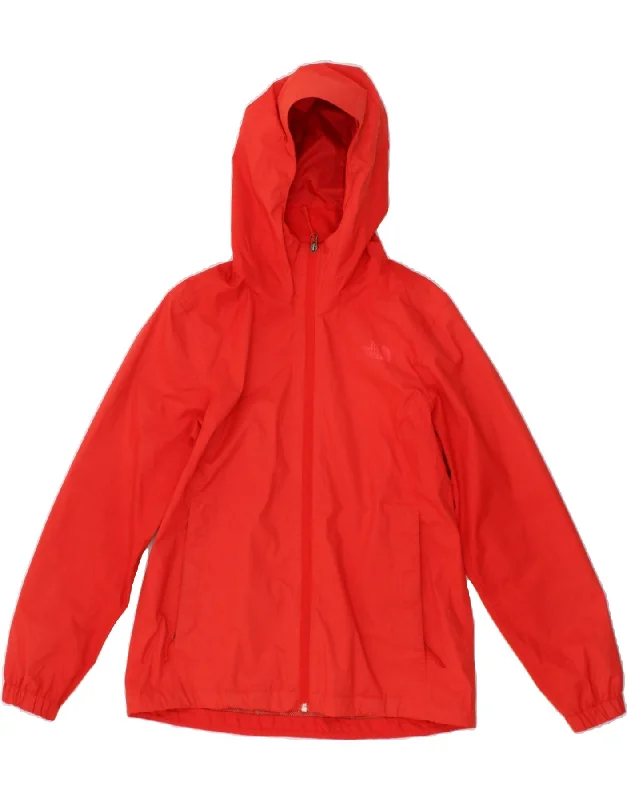 THE NORTH FACE Womens Hooded Rain Jacket UK 14 Medium Red Polyester