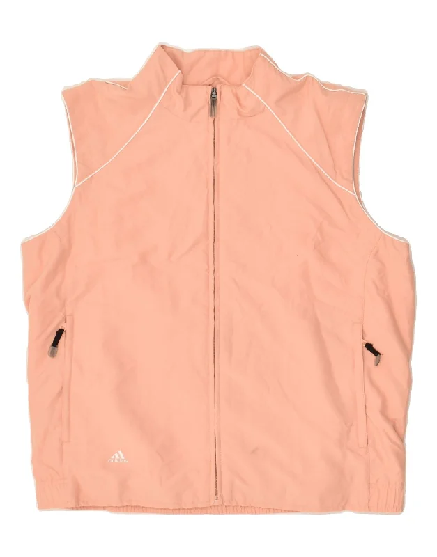 ADIDAS Womens Gilet UK 14 Medium Pink Polyester