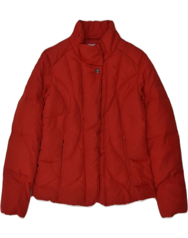 BYBLOS Womens Padded Jacket UK 14 Medium Red Polyester