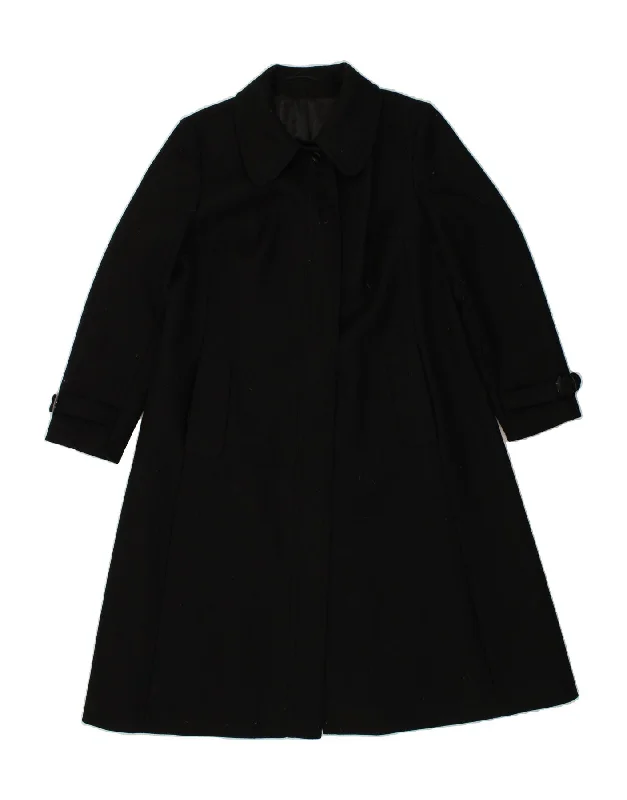 C&A Womens Overcoat EU 48 XL Black New Wool