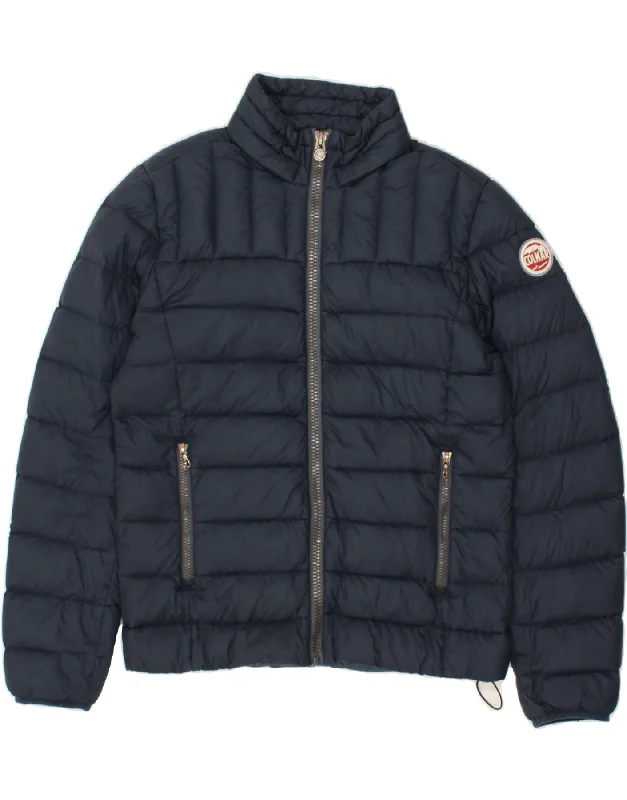 COLMAR Womens Padded Jacket IT 46 Large Navy Blue Colourblock