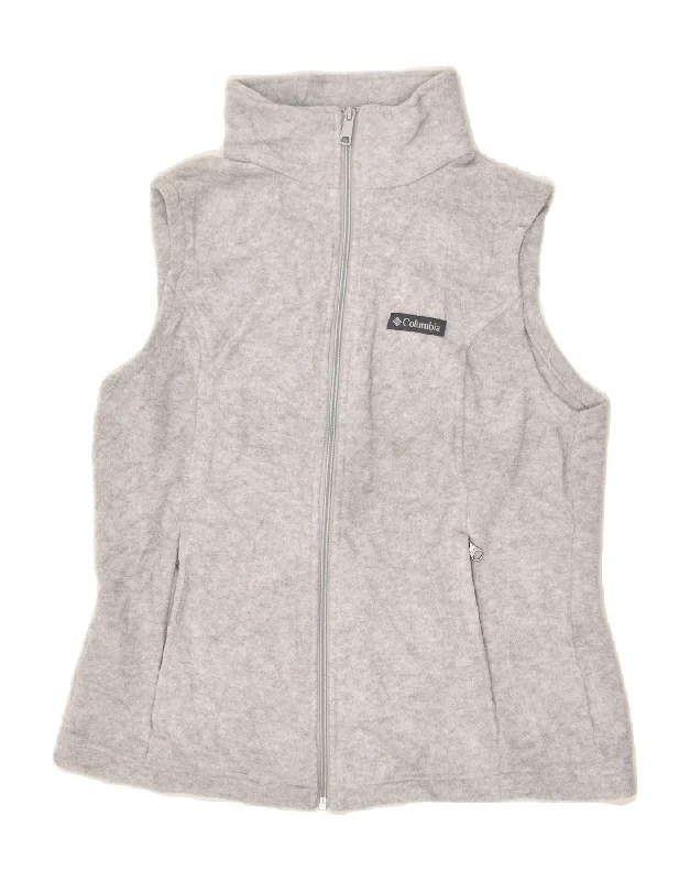 COLUMBIA Womens Fleece Gilet UK 12 Medium Grey Polyester