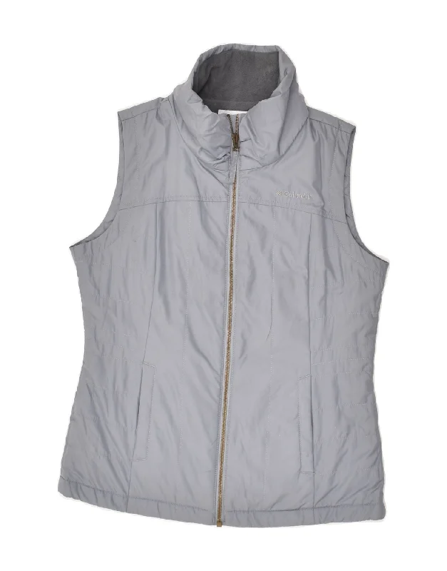 COLUMBIA Womens Gilet UK 10 Small Grey Polyester