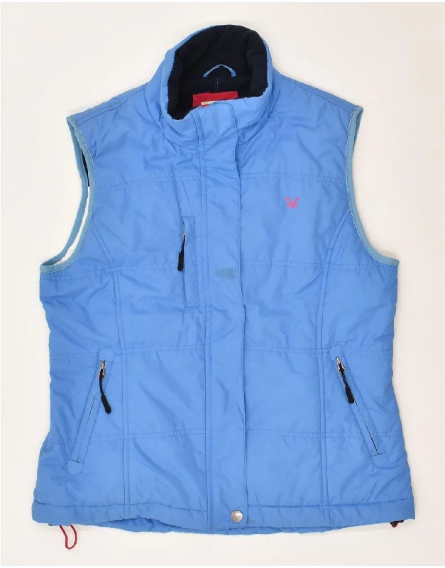 CREW CLOTHING Womens Tailored Fit Padded Gilet UK 14 Large  Blue Polyester