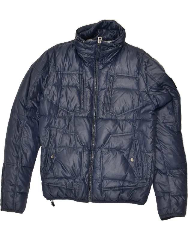 DIESEL Womens Padded Jacket UK 18 XL Navy Blue