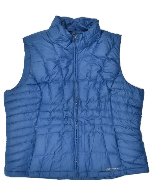 EDDIE BAUER Womens Padded Gilet UK 20 2XL Blue Polyester