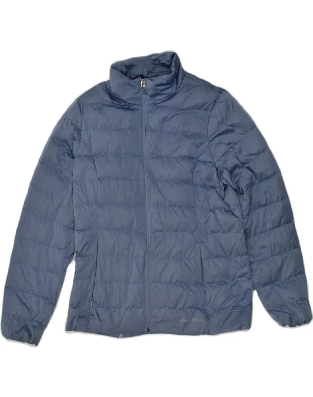 EDDIE BAUER Womens Padded Jacket UK 14 Medium Blue Nylon