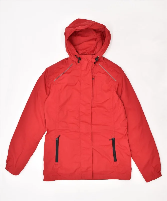 EDDIE BAUER Womens Weather Edge Windbreaker Jacket UK 14 Medium Red Nylon