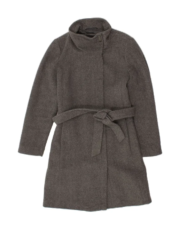 ESPRIT Womens Overcoat UK 14 Medium Grey Cotton