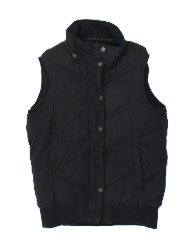 FAT FACE Womens Padded Gilet UK 10 Small Navy Blue Polyester