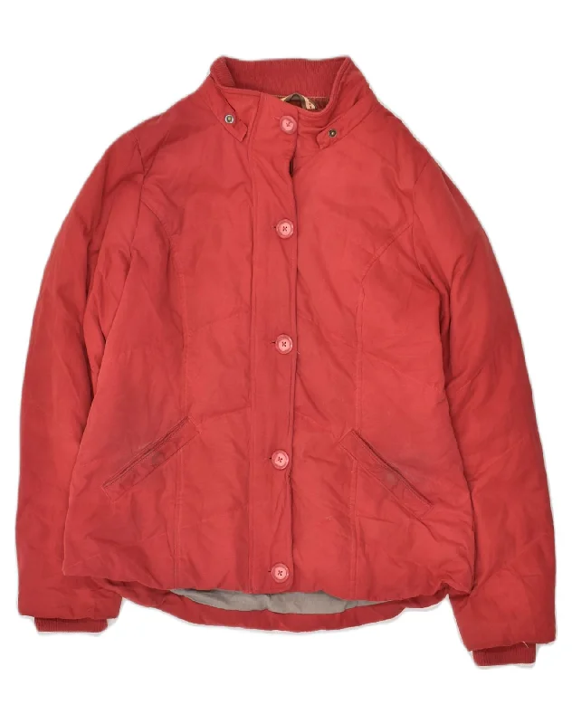 FAT FACE Womens Padded Jacket UK 14 Large  Red Polyester