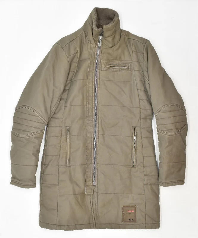 G-STAR Womens Windbreaker Coat UK 12 Medium Khaki Cotton