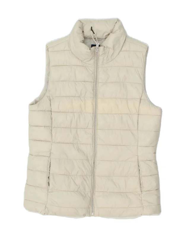 GAP Womens Padded Gilet UK 6 XS Beige Nylon