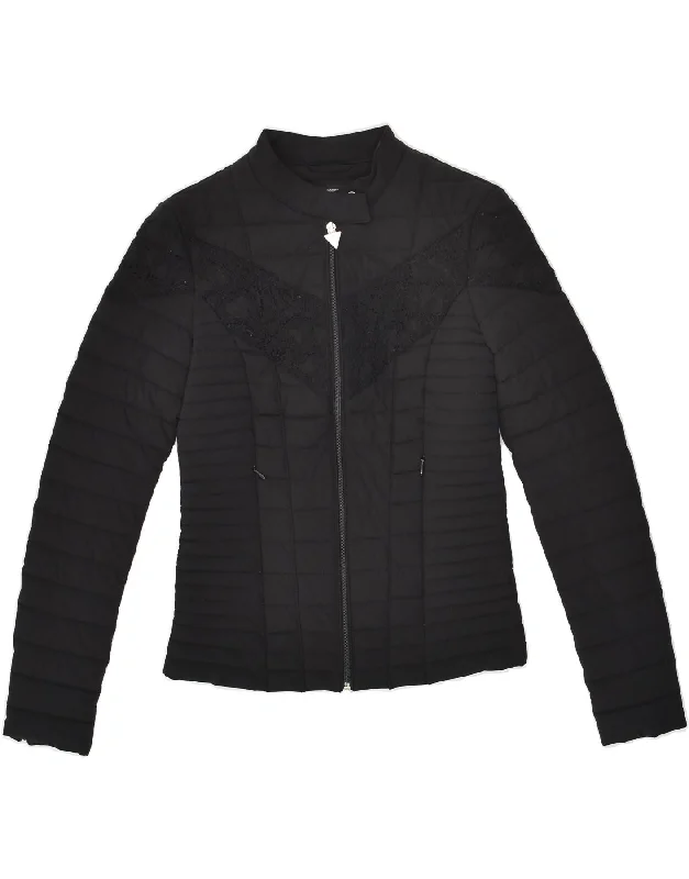 GUESS Womens Padded Jacket UK 4 XS Black Polyurethane