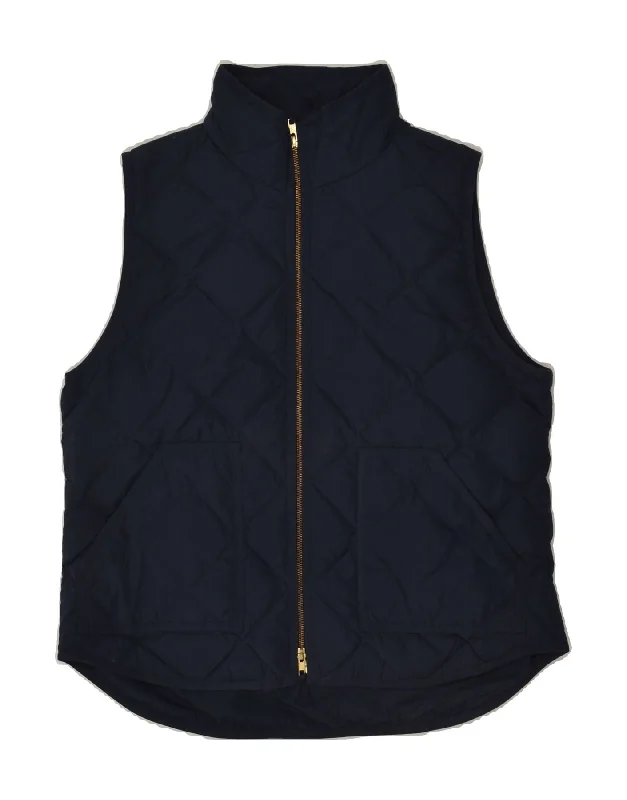 J. CREW Womens Padded Jacket UK 14 Large Navy Blue Polyester