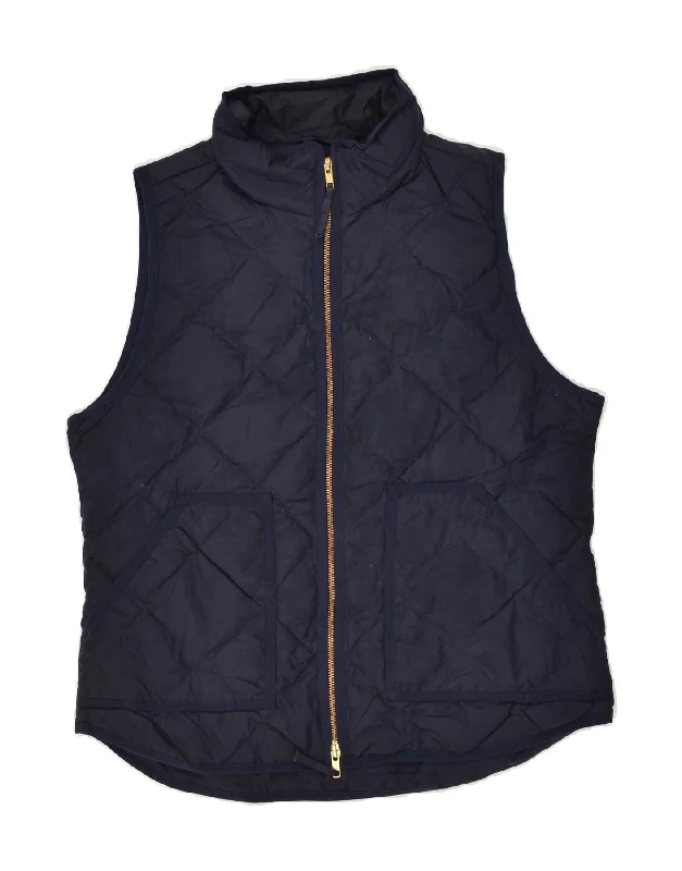 J. CREW Womens Quilted Gilet UK 14 Medium Navy Blue Polyester