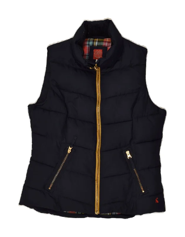 JOULES Womens Padded Gilet UK 10 Small Navy Blue Polyester