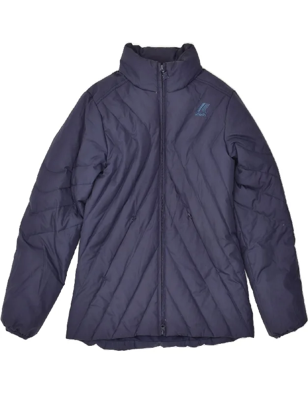 K-WAY Womens Padded Jacket UK 10 Small Navy Blue