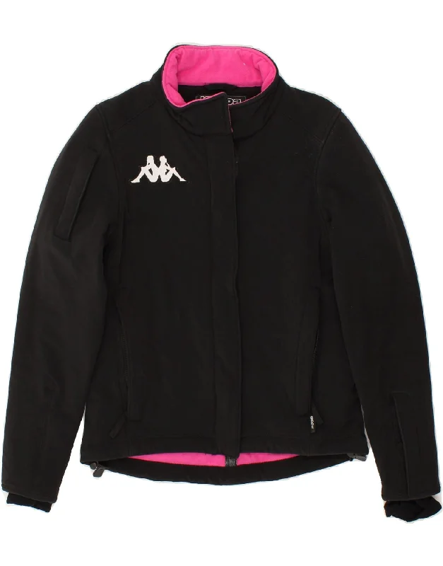 KAPPA Womens Windbreaker Jacket UK 12 Medium Black Polyamide