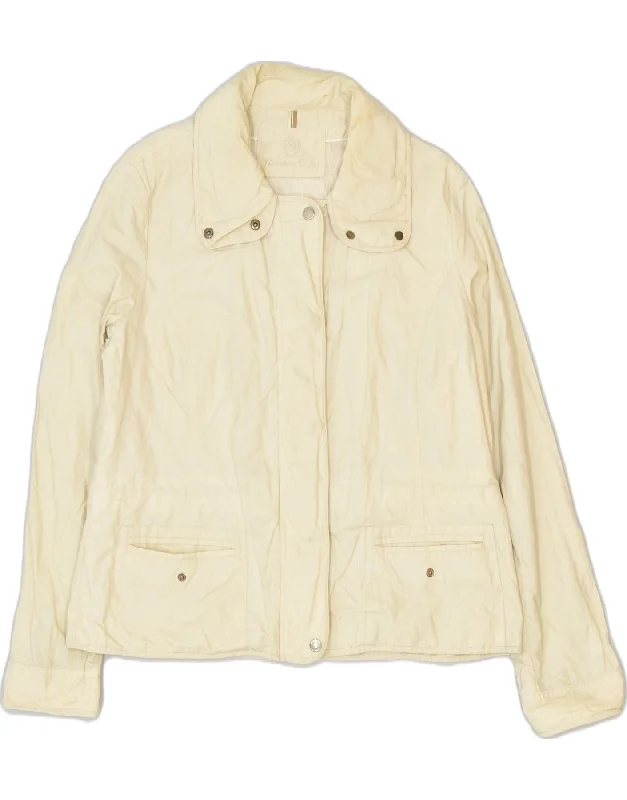 MASSIMO DUTTI Womens Windbreaker Jacket UK 18 XL Beige Cotton