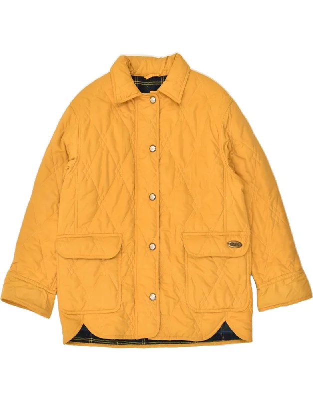 NAVIGARE Womens Padded Jacket UK 14 Medium Yellow Polyester