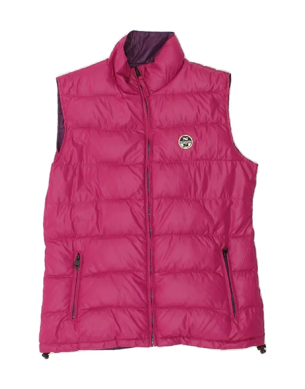 NORTH SAILS Womens Reversible Padded Gilet UK 14 Medium Pink Polyamide