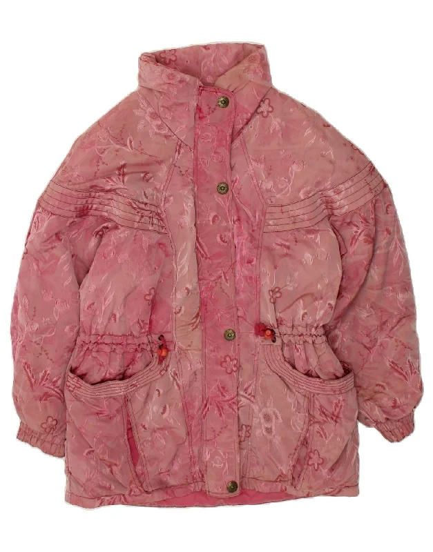 RODEO Womens Windbreaker Coat EU 42 Large Pink Floral