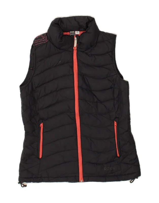 ROXY Womens Padded Gilet UK 10 Small Black Polyester